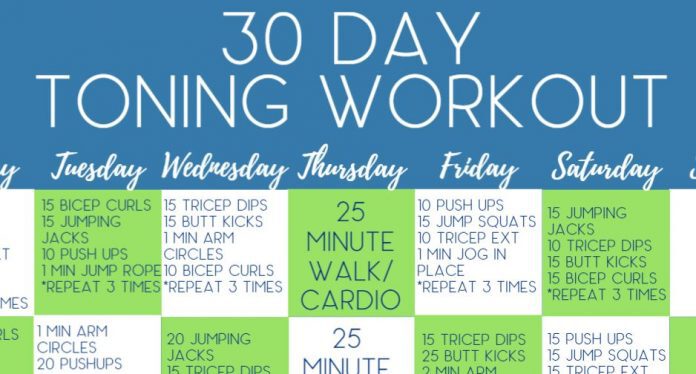 30 Day Arm Toning Workout Challenge Printable - Best of Life Magazine