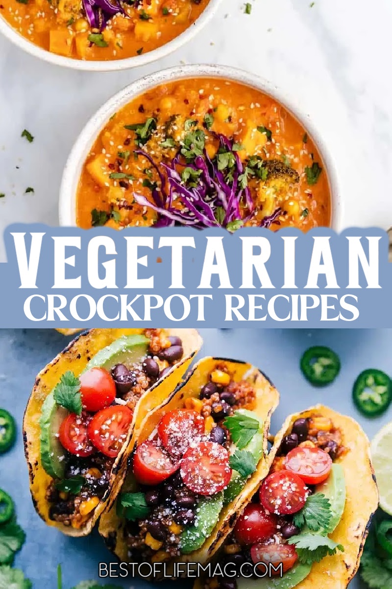 There are plenty of healthy vegetarian crockpot recipes that will keep even the pickiest of vegetarians happy and healthy. Vegetarian Recipes | Best Crockpot Recipes on Pinterest | Easy Crockpot Recipes | Meatless Crockpot Recipes | Easy Vegetarian Recipes via @amybarseghian