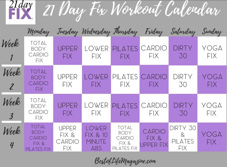 21 Day Fix Workout Sheets 02 2022