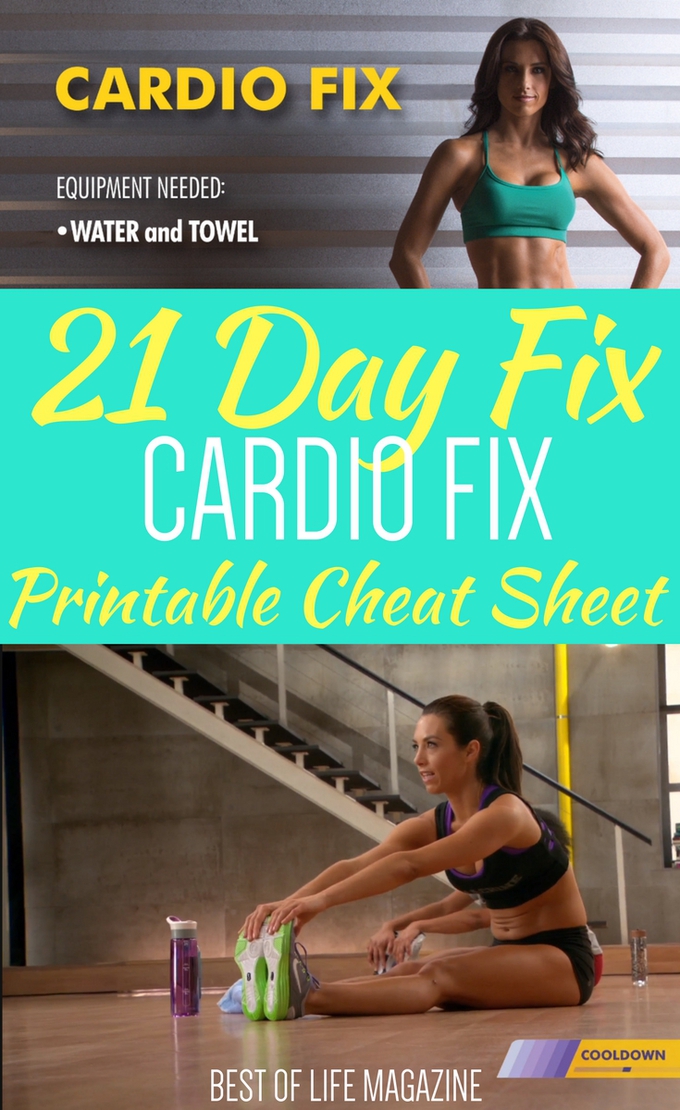 21 Day Fix Cardio Workout Cheat Sheet EOUA Blog