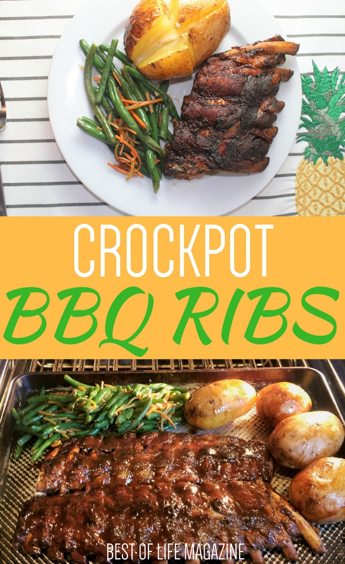 This super easy Crockpot BBQ ribs recipe makes such flavorful and tender ribs, you may never fire up the grill again! Easy BBQ Ribs Recipe | Best BBQ Ribs Recipe | Crockpot BBQ Ribs Recipe | Slow Cooker BBQ Ribs Recipe | Best Crockpot Recipes | Best Slow Cooker Recipes | Easy Crockpot Recipes | Crockpot Dinner Recipes via @amybarseghian
