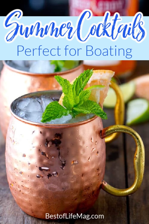 Use the best boating drinks to turn an hour of boating into a happy hour of boating filled with laughs, friends, family, and great booze. Tropical Cocktail Ideas | Summer Cocktails | Drinks for Boating | Boating Recipes |Summer Recipes #cocktails via @amybarseghian