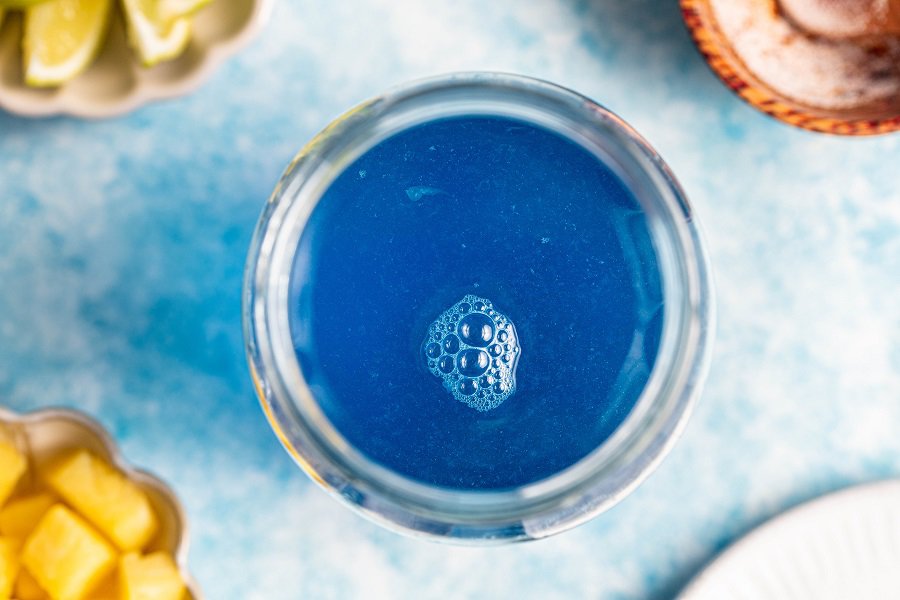 Blue Mermaid Water Margarita Cocktail - A Grateful Meal