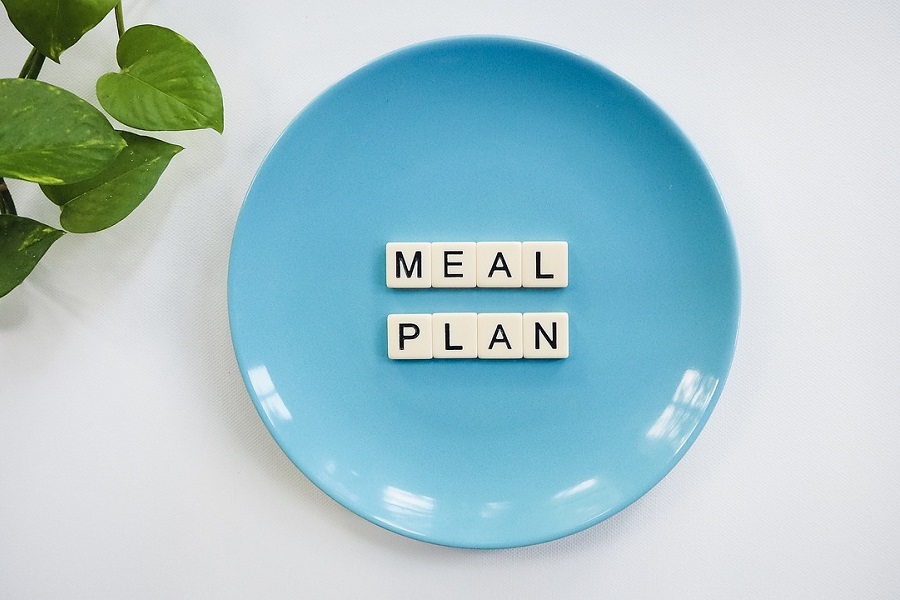 2B Mindset Success Tips a Blue Plate with Letter Tiles On It Spelling Out Meal Plan