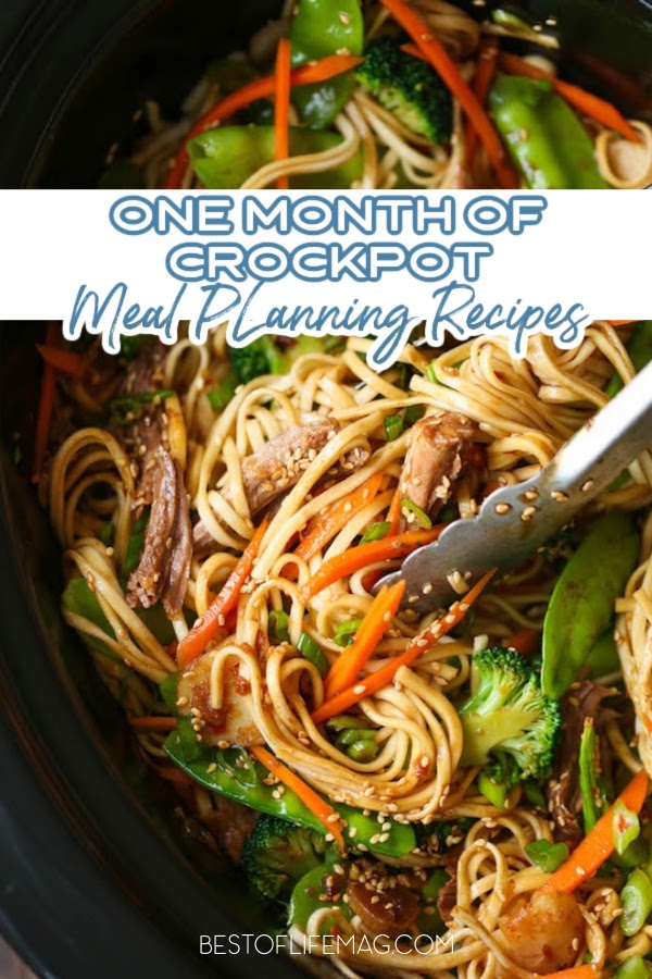Enjoy an entire month of easy crockpot dinner meals and get more free time, healthier dinners, and keep every meal exciting for you and your family. #crockpot #recipes #mealplanning | Easy Crockpot Recipes for a Month | Best Crockpot Recipes for Dinner | Best Crockpot Dinner Recipes | Best Chicken Crockpot Recipes | Best Beef Crockpot Recipes | Best Veggie Crockpot Recipes via @amybarseghian