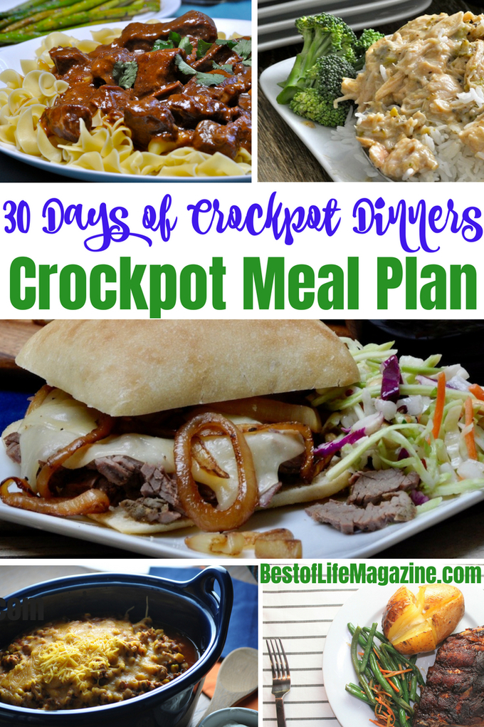 Enjoy an entire month of easy crockpot dinner meals and get more free time, healthier dinners, and keep every meal exciting for you and your family. #crockpot #recipes #mealplanning | Easy Crockpot Recipes for a Month | Best Crockpot Recipes for Dinner | Best Crockpot Dinner Recipes | Best Chicken Crockpot Recipes | Best Beef Crockpot Recipes | Best Veggie Crockpot Recipes 