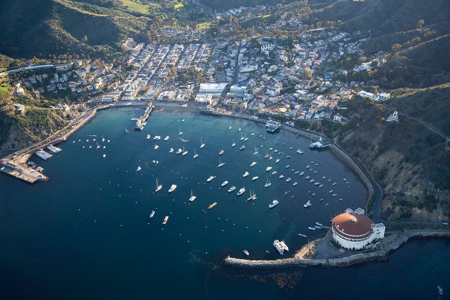 Best Places to Stay on Catalina Island View of the Island from the Sky