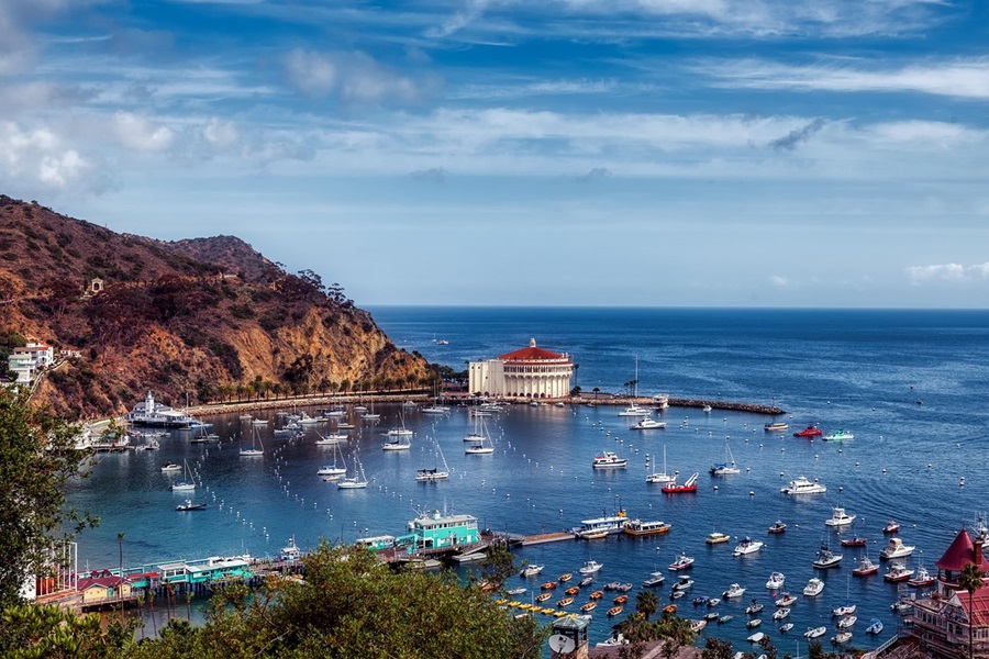 Best Places to Stay on Catalina Island for Luxury Travelers View of the Catalina Island Bay from Atop a Mountain