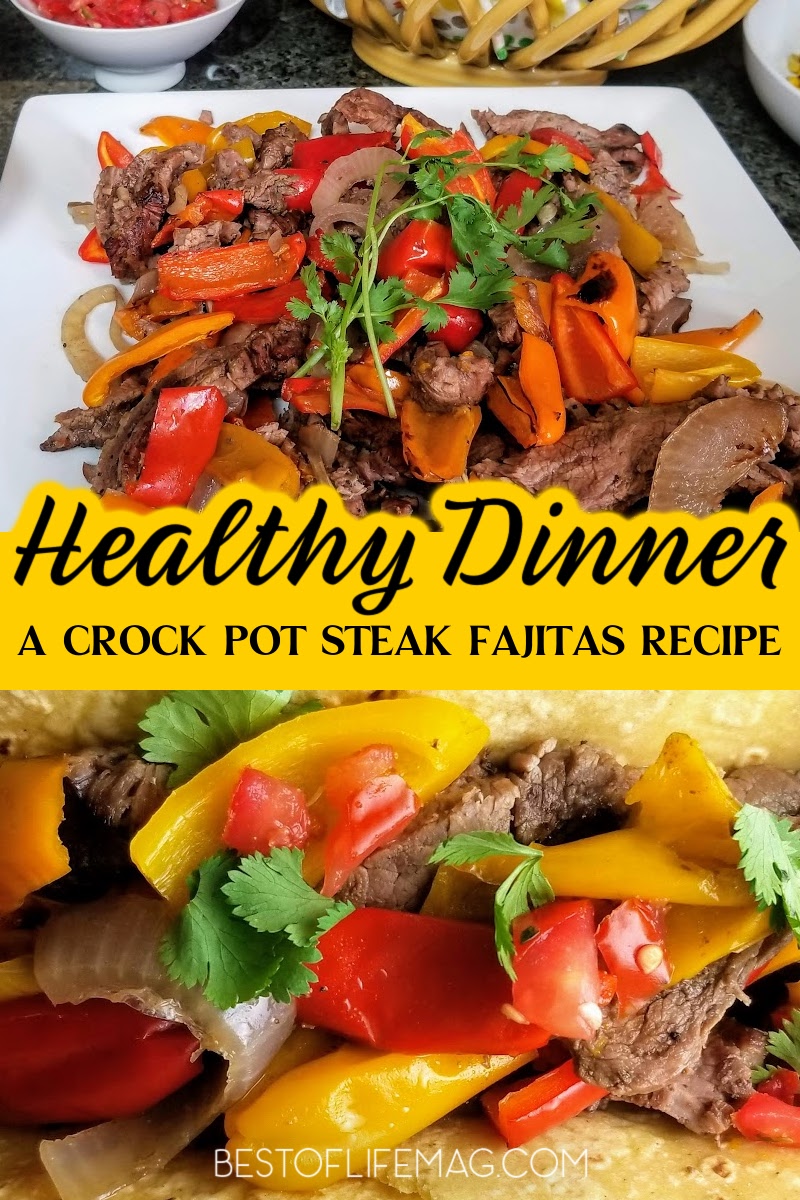 Make this healthy steak fajitas recipe with marinade to turn beef as simple as flank steak into an easy dinner with the best flavor for the whole family. Crockpot Steak Fajitas | Easy Steak Fajitas | Slow Cooker Steak Fajitas | Mexican Steak Fajitas | One-Pot Steak Fajitas | Delicious Steak Fajitas | Homemade Steak Fajitas | Easy Crockpot Recipes | Slow Cooker Meals | One Pot Dishes | Quick and Easy Dinners | Simple Crockpot Recipes via @amybarseghian