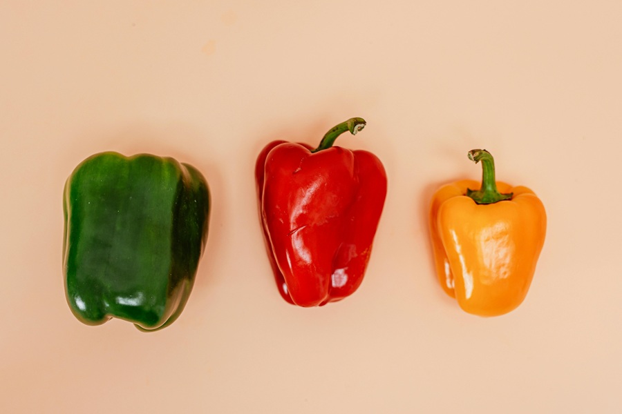 Healthy Steak Fajitas Recipe with Marinade for the Crock-Pot Three Bell Peppers on a Flat Surface