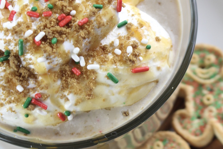 Easy Gingerbread Latte Recipe Close Up of Whipped Cream on a Latte