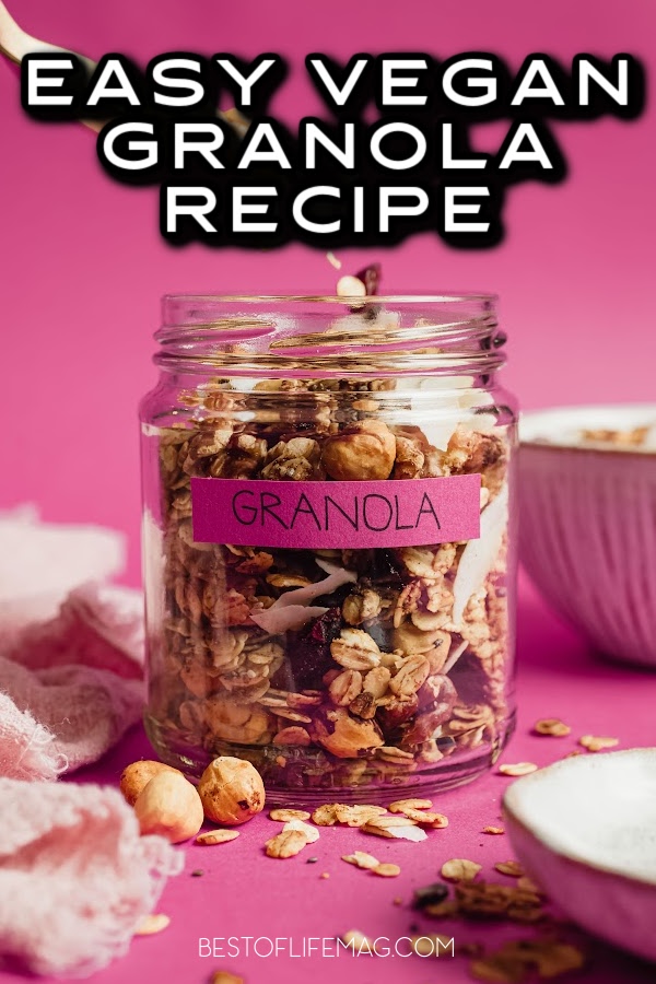 This easy vegan granola recipe gives you a healthier version of the store-bought granola using clean and simple ingredients for the perfect snack. Plant-Based Granola | Gluten-Free Granola | Organic Granola | Homemade Granola | High-Protein Granola | Breakfast Granola | Healthy Granola Options | How to Make Organic Granola at Home | Protein-Packed Homemade Granola | Healthy Snack Recipes | Easy Family-Friendly Snacks | On the Go Snack Ideas | Kid-Friendly Snack Options | Clean Eating Snacks via @amybarseghian