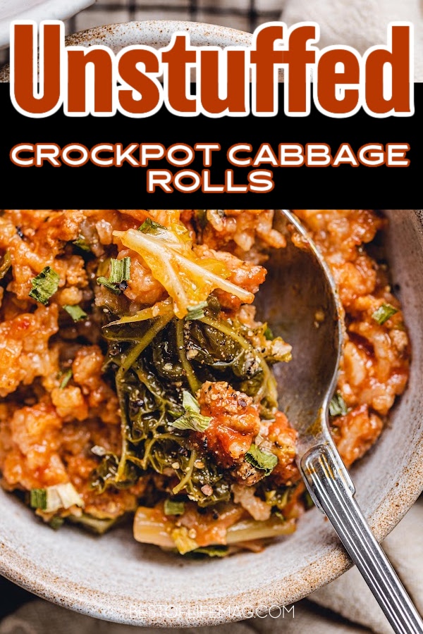 Cabbage rolls are a healthy appetizer that can be turned into a full meal when you use this easy and delicious crockpot unstuffed cabbage rolls recipe. Cabbage Rolls Recipe | Unstuffed Cabbage Rolls | Crockpot Recipes | Slow Cooker Recipes | Cabbage Ideas | Crockpot Recipes with Cabbage | Crockpot Cabbage Recipes | Easy Crockpot Dinner Recipes | Easy Slow Cooker Recipes #crockpotrecipes #dinnerrecipes via @amybarseghian