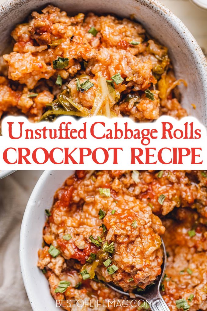 Cabbage rolls are a healthy appetizer that can be turned into a full meal when you use this easy and delicious crockpot unstuffed cabbage rolls recipe. Cabbage Rolls Recipe | Unstuffed Cabbage Rolls | Crockpot Recipes | Slow Cooker Recipes | Cabbage Ideas | Crockpot Recipes with Cabbage | Crockpot Cabbage Recipes | Easy Crockpot Dinner Recipes | Easy Slow Cooker Recipes #crockpotrecipes #dinnerrecipes via @amybarseghian