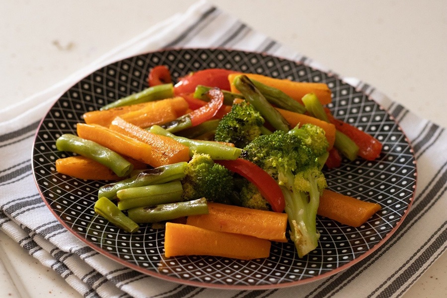 What is a Pegan Diet a Plate of Roasted Veggies