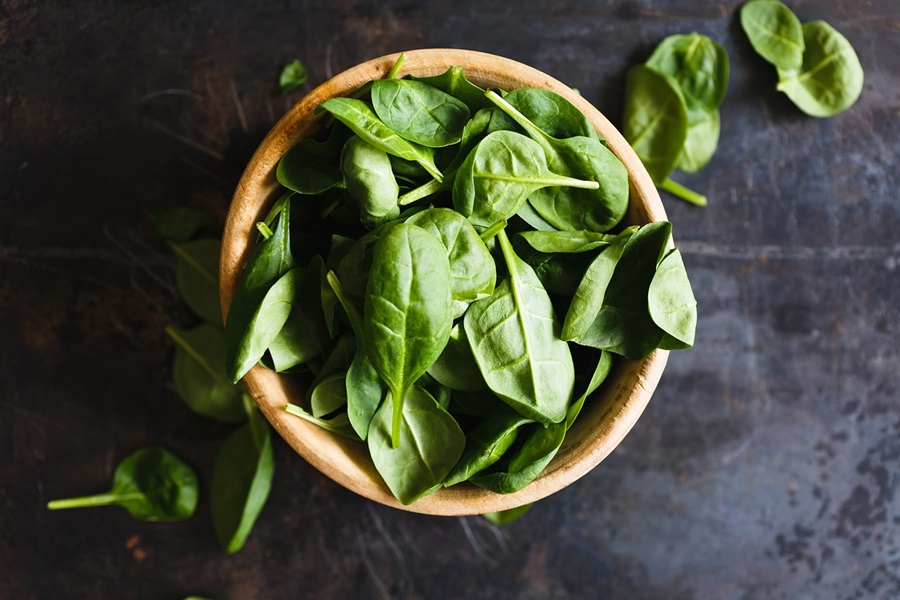 What is a Pegan Diet Close Up of a Bowl of Spinach