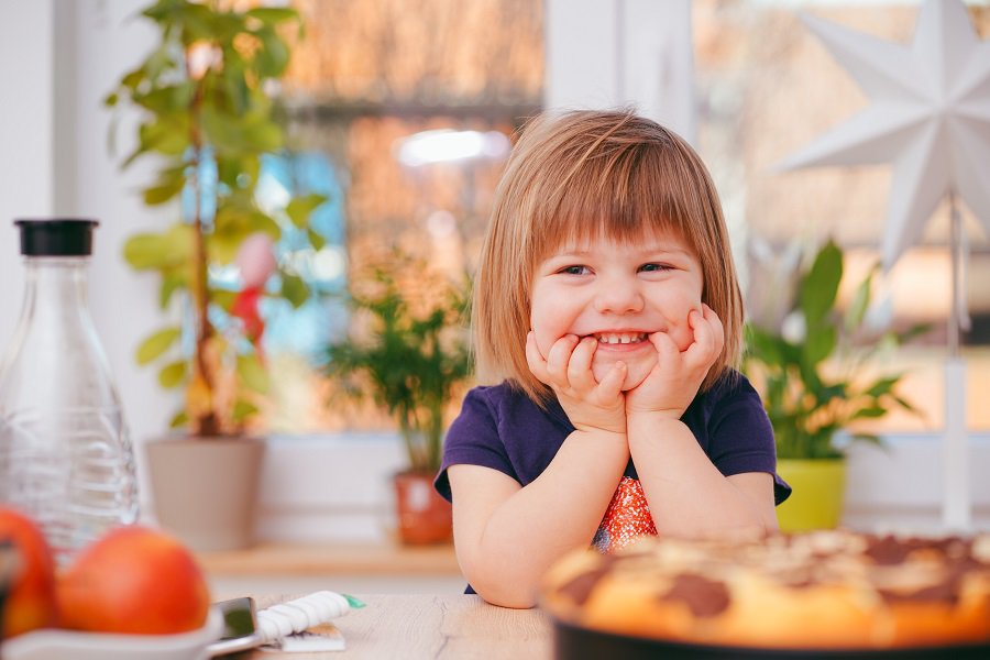 Healthy Chicken Recipes for Kids Little Girl Sitting at a Counter Waiting for Dinner