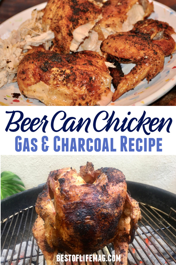 Beer can chicken is a classic recipe that never loses the wow factor. Whether cooking on a gas grill or charcoal, this easy recipe results in moist and delicious chicken. BBQ Recipes | Recipes for The Grill | Easy Chicken Recipes | Beer Can Chicken Tips | Party Recipes | Dinner Recipes with Chicken #dinnerrecipes