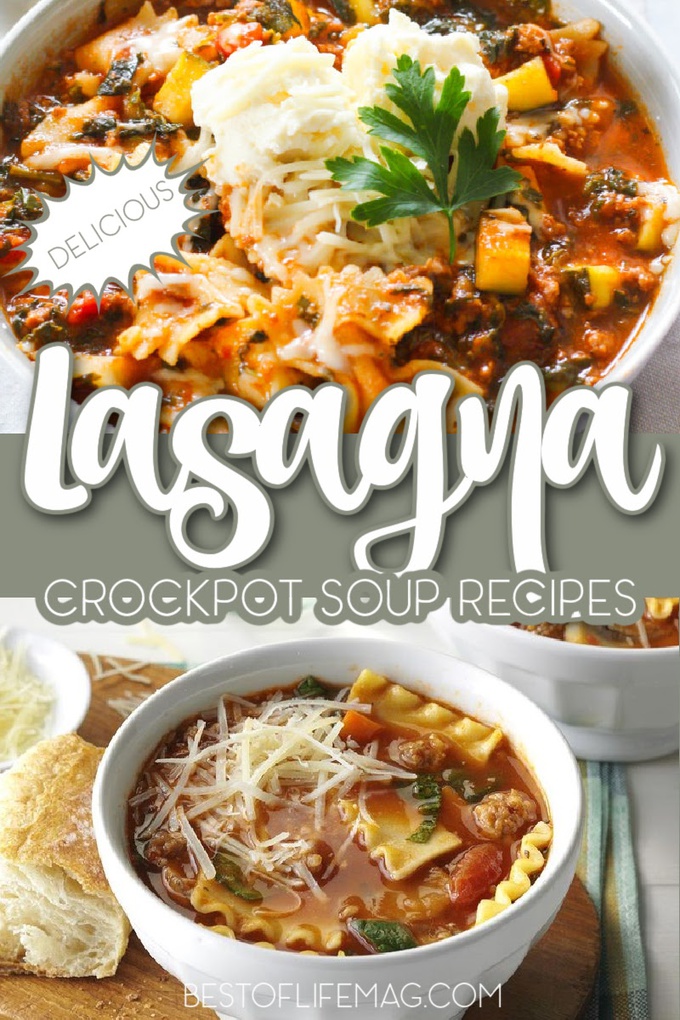 Enjoy lasagna in soup form with the best crockpot lasagna soup recipes for the entire family. The best part is these are easy recipes to make any day of the week. Crockpot Soup Recipes | Slow Cooker Soup Recipes | Vegetarian Lasagna Soup Recipes | Fall Recipes | Freezer Crockpot Meals | Make-Ahead Soup Recipes | Lasagna Soup with Pasta Sauce | Crockpot Pasta Recipe #crockpotsoup #lasagnarecipes via @amybarseghian