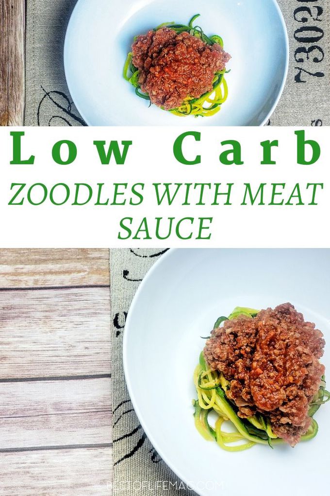 This delicious low carb zoodles and meat sauce recipe will help you enjoy a classic dish with a healthier twist and this is a keto diet-friendly recipe, too! Low Carb Dinner Recipe | Low Carb Spaghetti Recipes | Keto Pasta Recipes | Zucchini Pasta Recipe | Keto Diet Tips | Low Carb Diet Ideas #lowcarb #zoodles via @amybarseghian