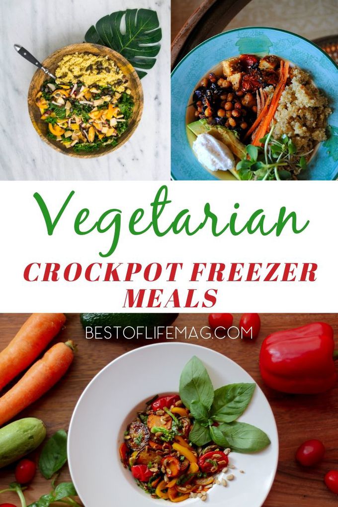 Vegetarian crockpot freezer meals make meal planning easy on busy days and provide a healthy meal that can be served alone or with protein on the side. Healthy Freezer Meals | Vegetarian Crockpot Recipes | Healthy Crockpot Recipes | Crockpot Meal Planning Recipes | Slow Cooker Freezer Meals via @amybarseghian