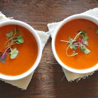 Best Low Carb Fat Burning Soup Recipes Overhead View of Two Bowls of Soup