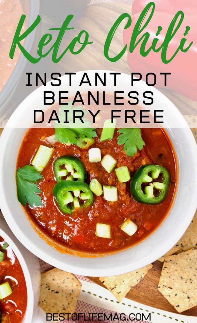 This delicious Instant Pot keto chili recipe is low carb to help you burn fat and maximize results of your ketogenic diet. Instant Pot Chili Recipe | Low Carb Chili Recipe | Keto Chili Recipe | Low Carb Beef Chili | Low Carb Pork Chili | Keto Instant Pot Recipe #keto #instantpot