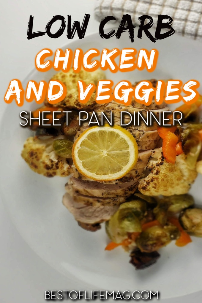 Meal prep is simple with the easy preparation of this low carb chicken and veggies sheet pan dinner recipe for a healthy dinner. Chicken Sheet Pan Dinner |  Healthy Dinner Recipes | Easy Recipes with Chicken | Sheet Pan Meals | Low Carb Chicken Recipes | Weight Loss Recipes | Recipes with Leftovers  #lowcarb #easyrecipe