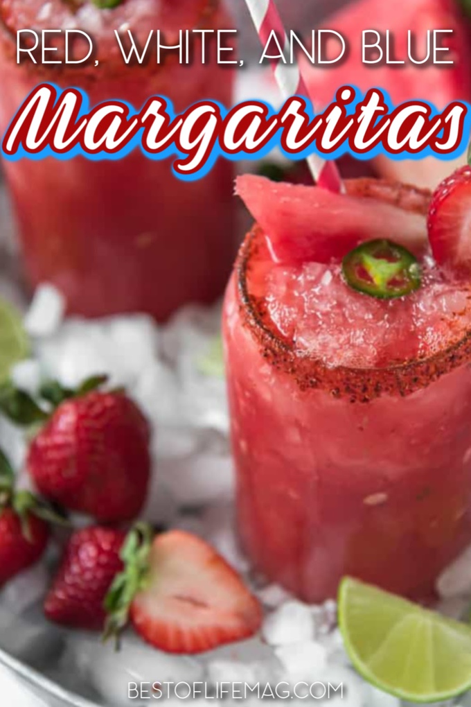 There is nothing like hosting a patriotic summer party filled with patriotic recipes, patriotic decor, and, of course, red white and blue margarita recipes. Tips for Patriotic Parties | Fourth of Jul Cocktails | 4th of July Recipes | Patriotic Recipes for Summer | Party Margarita Recipes | Margaritas for a Crowd #margaritas #cocktails 