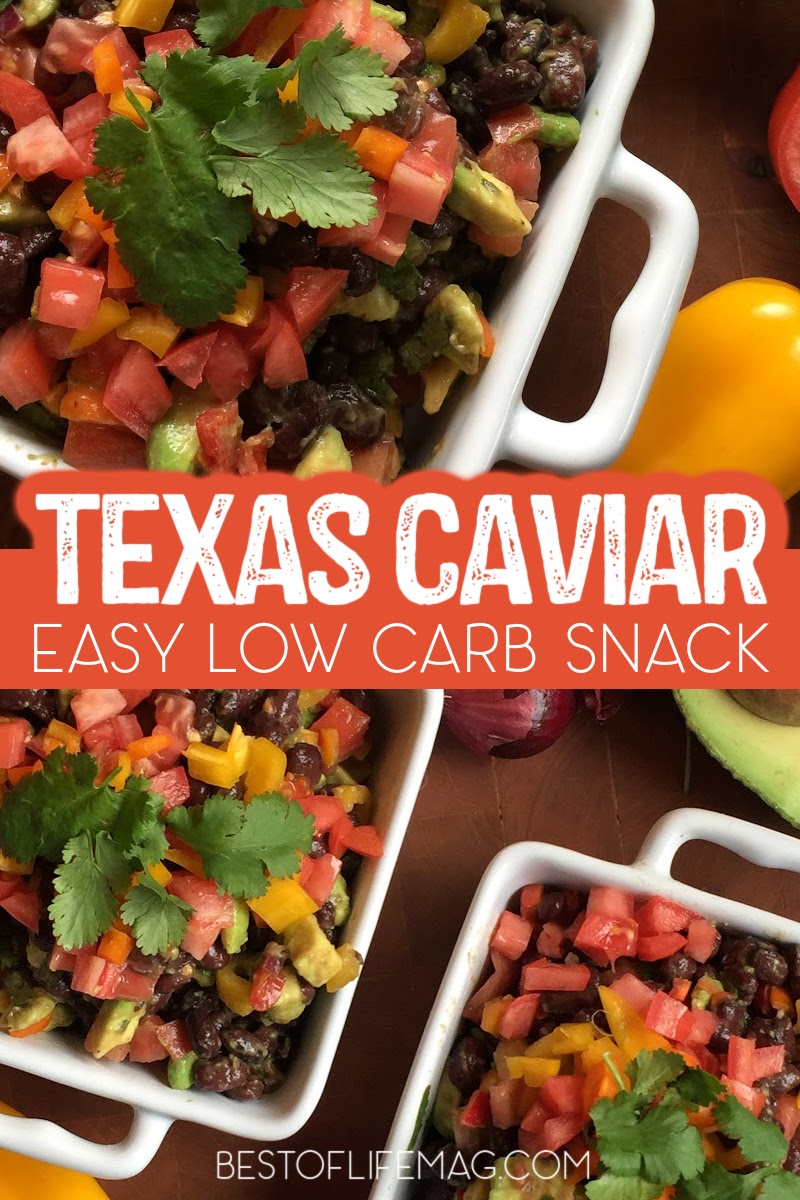 Our low carb cowboy caviar is fresh, easy, and made without corn! Loaded with peppers, tomatoes, black beans, and avocado, the perfect snack. via @amybarseghian