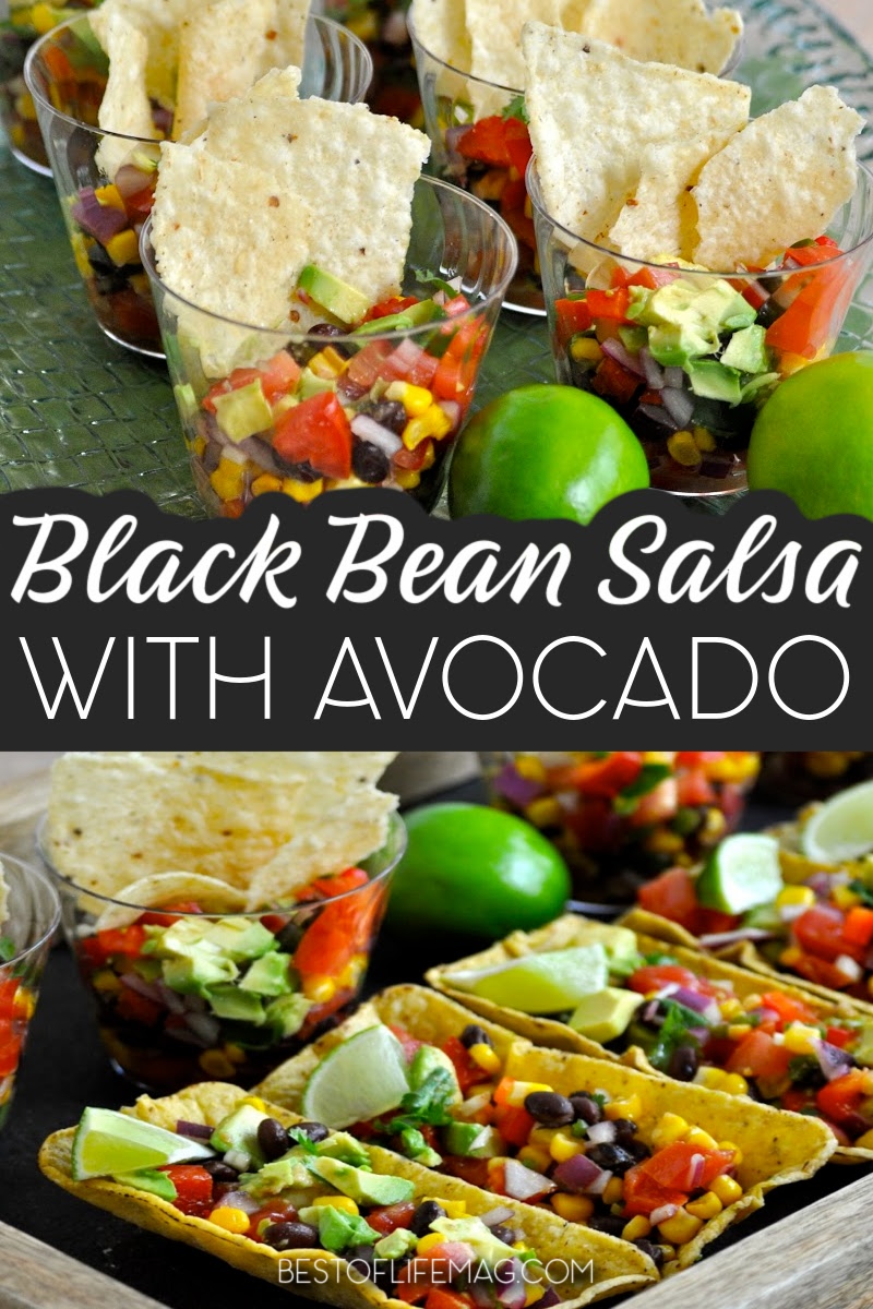 Impress your guests with this black bean salsa recipe served in fiesta flats! With avocado and fresh vegetables galore, it is healthy and easy to make! How to Make Black Bean Salsa | Salsa Recipe with Black Beans | Appetizer Recipes | Party Dip Recipes | Recipes for Parties | Recipes for a Crowd | Mexican Dip Recipes | Fresh Salsa Ideas | Salsa with Beans #partyfood #salsarecipes via @amybarseghian