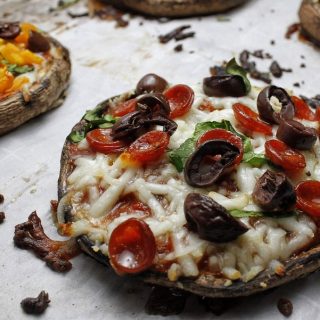Low Carb Portobello Mushroom Pizza Recipe Close Up of Mushroom Pizza