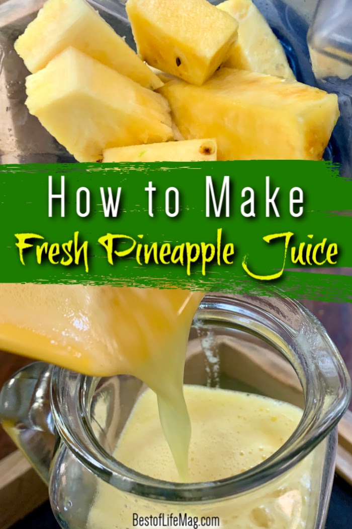 Learning how to make fresh pineapple juice is a great way to enjoy healthy juices at home without all of that sugar found in store-bought juice. Making Juice at Home | Pineapple Juice Ideas | Fresh Juice Recipes | Pineapple Recipes | Tips for Juicing | Smoothie Tips | Healthy Juices and Smoothies #fruit #juice via @amybarseghian