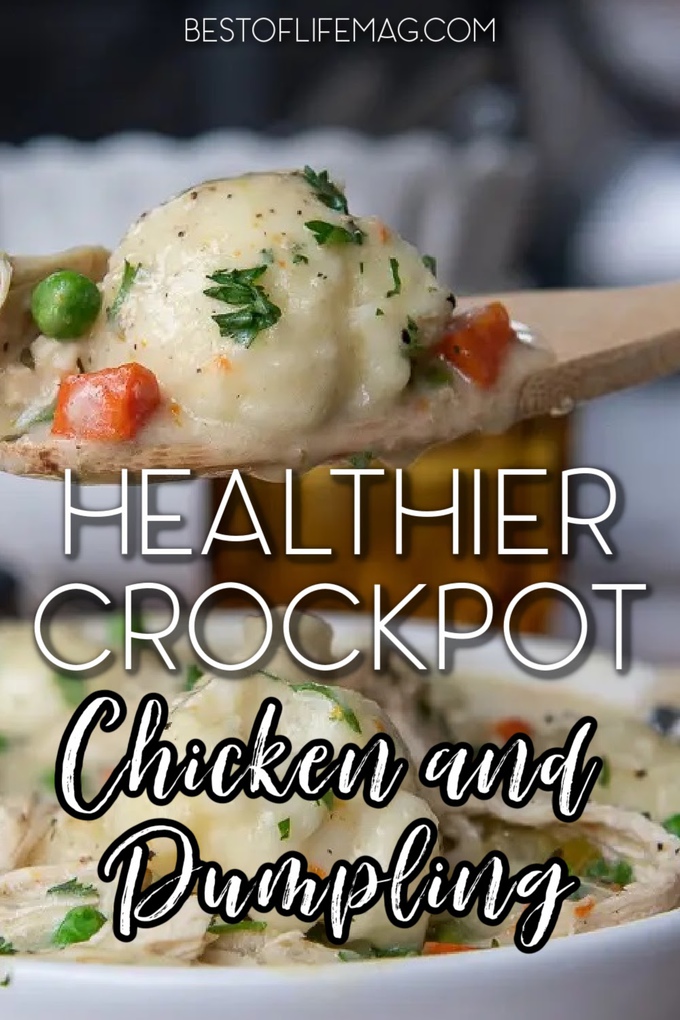 Healthier chicken and dumpling crockpot recipes are easy and delicious crockpot meals to make. Add them to your meal plan today! Chicken and Dumpling Soup | Chicken and Dumpling Casserole Crockpot | Crockpot Dinner Recipes | Crockpot Recipes with Chicken | Healthy Crockpot Dinner Ideas #crockpot #slowcooker