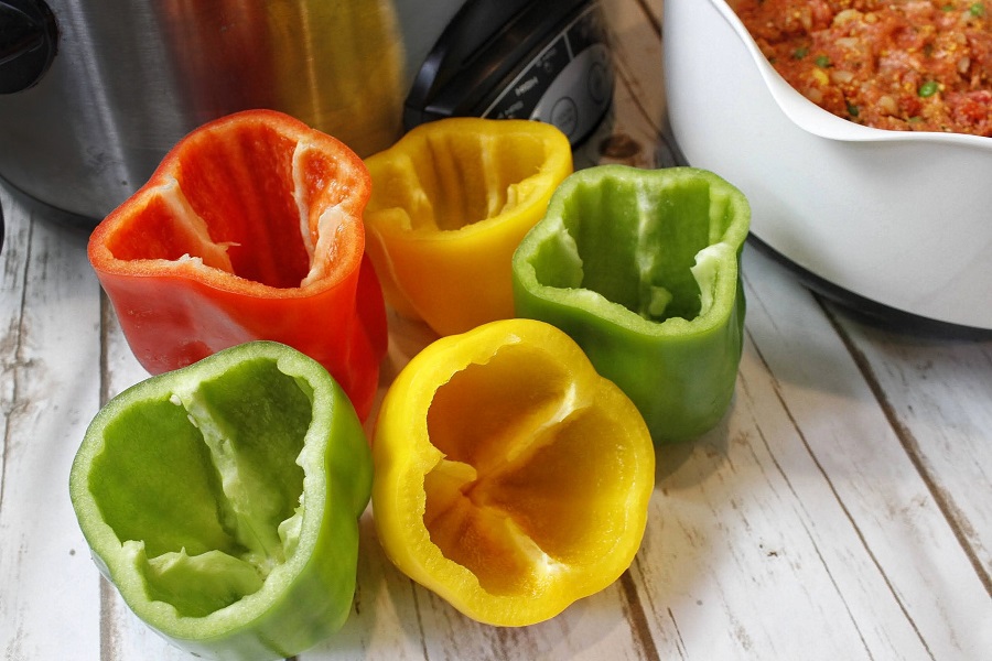 Low Carb Crock Pot Stuffed Peppers Cleaned Out Peppers