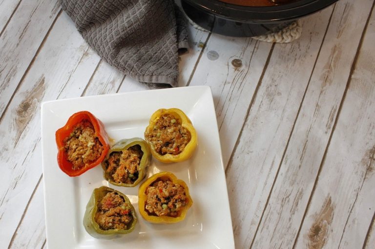 Low Carb Crock Pot Stuffed Peppers | Easy Stuffed Bell Peppers