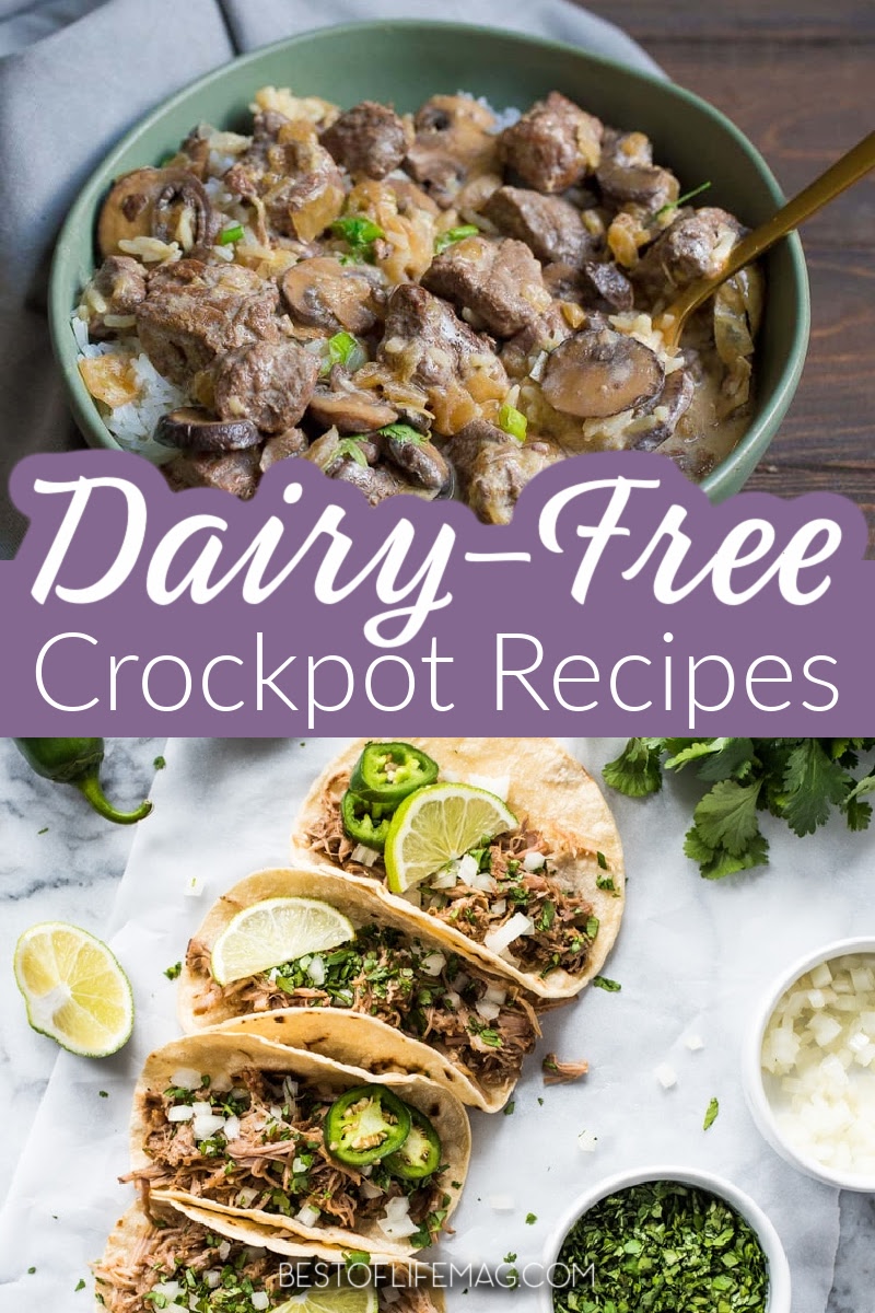 Fill your recipe book with some of the best dairy free crockpot recipes and enjoy planning delicious recipes! Crockpot Recipes without Dairy | Dairy Free Recipes | Dairy Free Chicken Recipes | Dairy Free Crockpot Side Dishes | Healthy Slow Cooker Recipes | Slow Cooker Recipes without Dairy Food Allergy Recipes | Dairy Allergy Recipes #dairyfree #crockpotrecipes