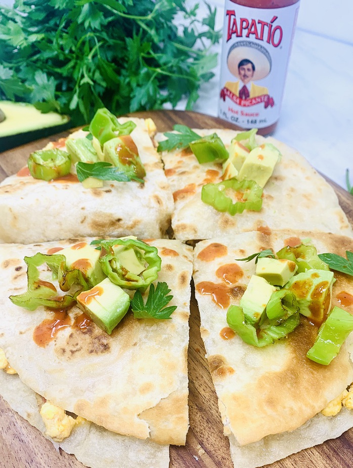 Healthy Breakfast Quesadilla Recipe Close Up of Finished Quesadilla