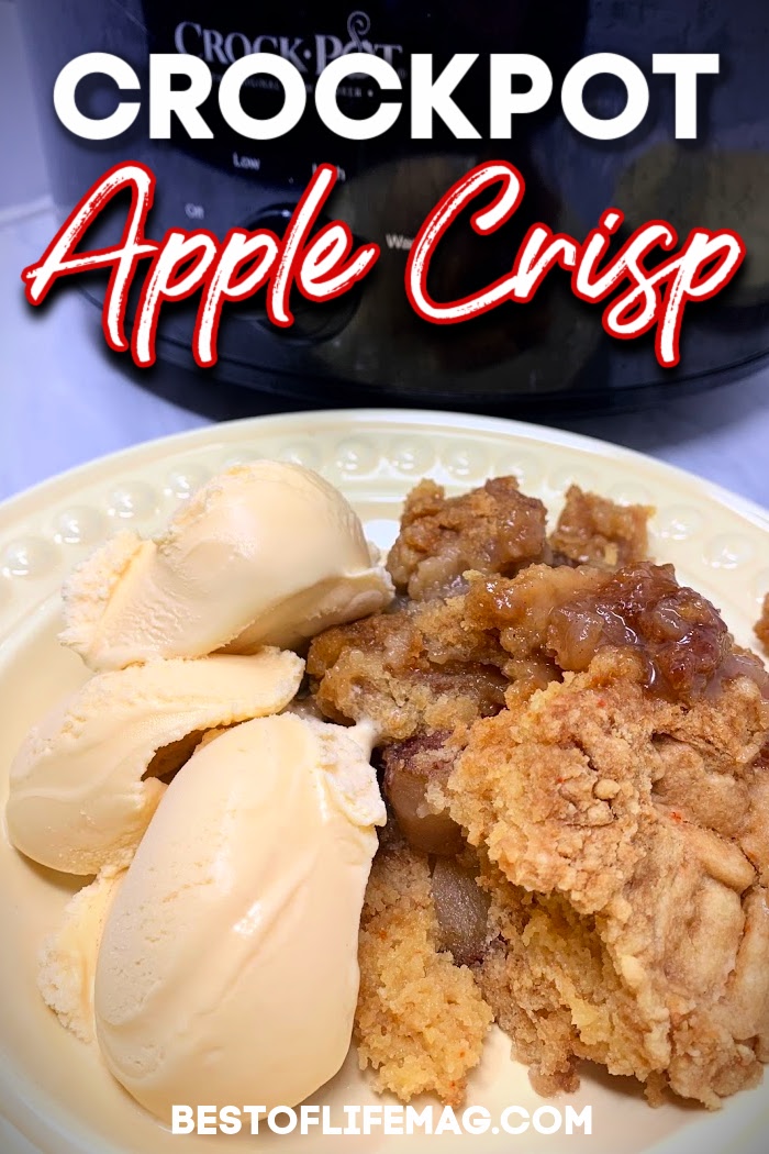 There is nothing better than a slow cooker apple crisp recipe that allows you to enjoy the flavors of fall desserts with ease. This is an easy holiday recipe, too! Apple Crisp with Cake Mix | Slow Cooker Dessert Recipes | Crockpot Fall Recipes | Fall Dessert Recipes | Crockpot Recipes with Apples | Crockpot Dessert Recipes #apples #slowcooker