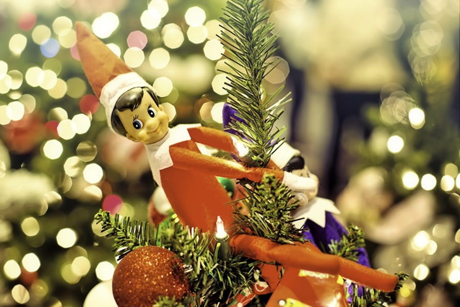 Quick Tips for when your Elf on the Shelf Didn't Move Close Up of an Elf in a Christmas Tree 