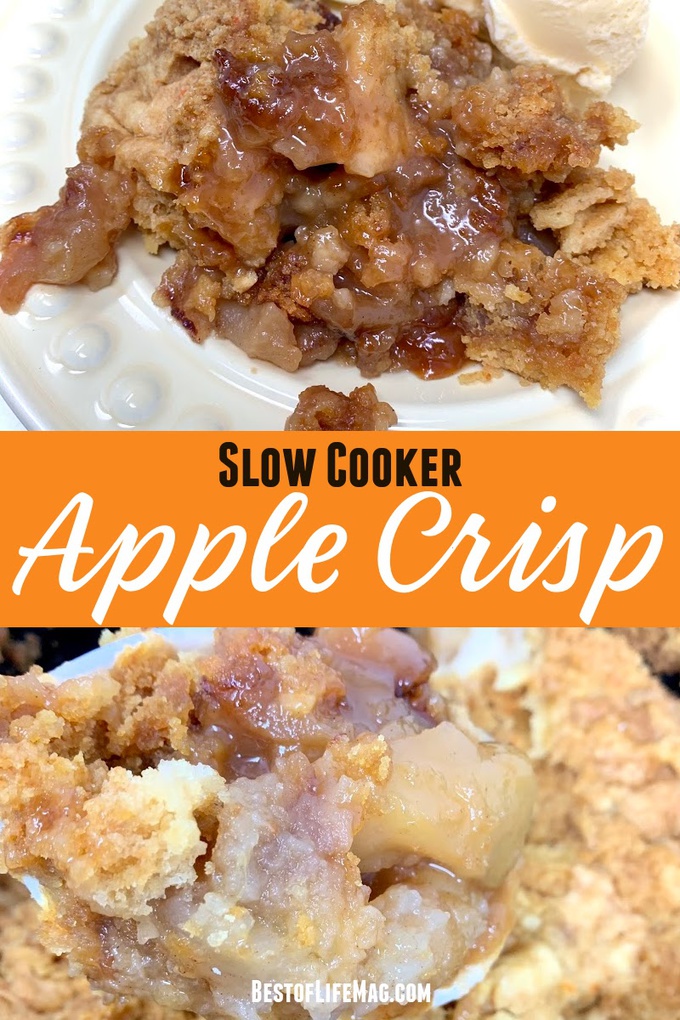 There is nothing better than a slow cooker apple crisp recipe that allows you to enjoy the flavors of fall desserts with ease. This is an easy holiday recipe, too! Apple Crisp with Cake Mix | Slow Cooker Dessert Recipes | Crockpot Fall Recipes | Fall Dessert Recipes | Crockpot Recipes with Apples | Crockpot Dessert Recipes #apples #slowcooker