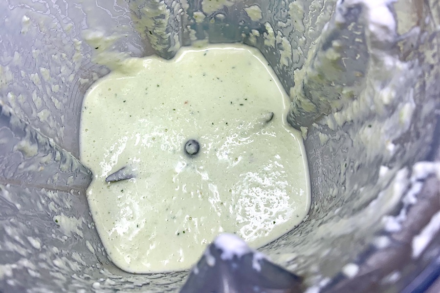 Chicken and Tzatziki in Pita Pockets Inside Look of a Blender with Tzatziki Sauce Inside