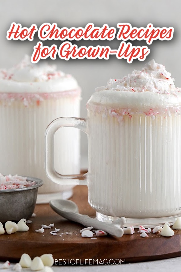Use these spiked hot chocolate recipes to warm up on a chilly evening at home or during your next winter party. Hot Chocolate Recipes | Adult Hot Chocolate | Boozy Hot Chocolate | Winter Cocktails | Holiday Drinks | Spiked Drinks | Hot Chocolate Bar | Christmas Cocktails | Peppermint Hot Chocolate | Baileys Hot Chocolate | Rum Hot Chocolate | Alcoholic Hot Chocolate | Cozy Winter Drinks | Festive Cocktails | Hot Chocolate With Alcohol | Adult Beverages | Holiday Party Drinks via @amybarseghian