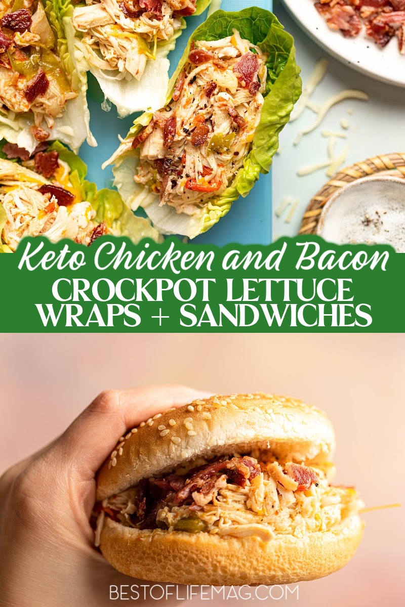 This crockpot chicken and bacon keto lettuce wraps recipe is an easy healthy dinner recipe with an easy way to serve for those not on a keto or low carb diet. Low Carb Chicken Recipes | Keto Chicken Recipes Crockpot | Slow Cooker Low Carb Recipes | Crockpot Low Carb Recipes | Low Carb Chicken and Bacon Wraps | Keto Lettuce Wrap Recipes | Low Carb Dinner Recipes | Weight Loss Crockpot Recipes | Low Carb Lunch Recipes | Crockpot Shredded Chicken | Keto Shredded Chicken Recipe via @amybarseghian
