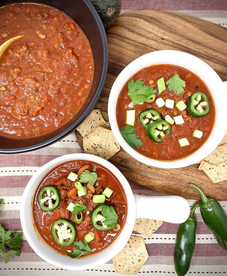 Keto Diet Tips for Beginners Overhead View of Two Bowls of Chili