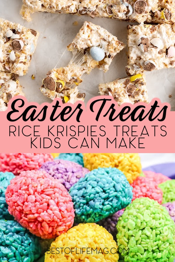 These rice krispies treats for Easter turn homemade rice krispies treats into perfect Easter desserts for kids to make and have fun!&nbsp; via @amybarseghian