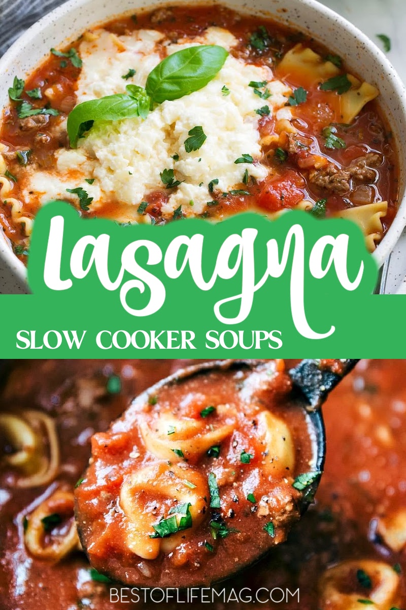 Enjoy lasagna in soup form with the best crockpot lasagna soup recipes for the entire family. The best part is these are easy recipes to make any day of the week. Crockpot Soup Recipes | Slow Cooker Soup Recipes | Vegetarian Lasagna Soup Recipes | Fall Recipes | Freezer Crockpot Meals | Make-Ahead Soup Recipes | Lasagna Soup with Pasta Sauce | Crockpot Pasta Recipe #crockpotsoup #lasagnarecipes via @amybarseghian