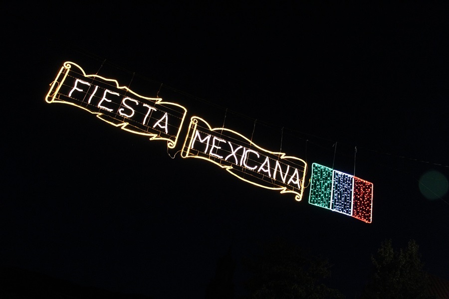 Best of Cinco de Mayo Recipes for a Lit Up Sign That Says Fiesta Mexicana with a Mexican Flag at the End