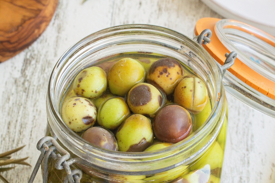 Canning Recipes with Meat Close Up of a Jar of Olives