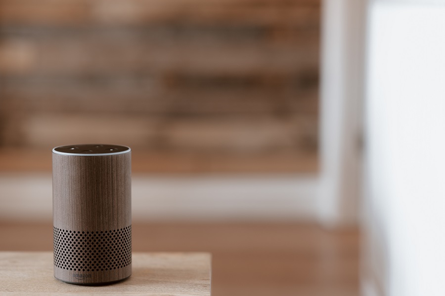 Amazon Echo Show an Echo with a Wooden Cover